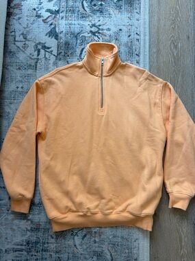 TNA Peach Nectarine 1/4 Zip Mock Neck Sweatshirt size 1 small